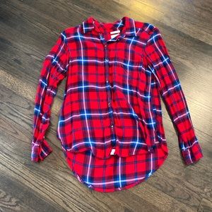American Eagle Boyfriend Fit Plaid Button Down Shirt Amazingly Soft Small S EUC